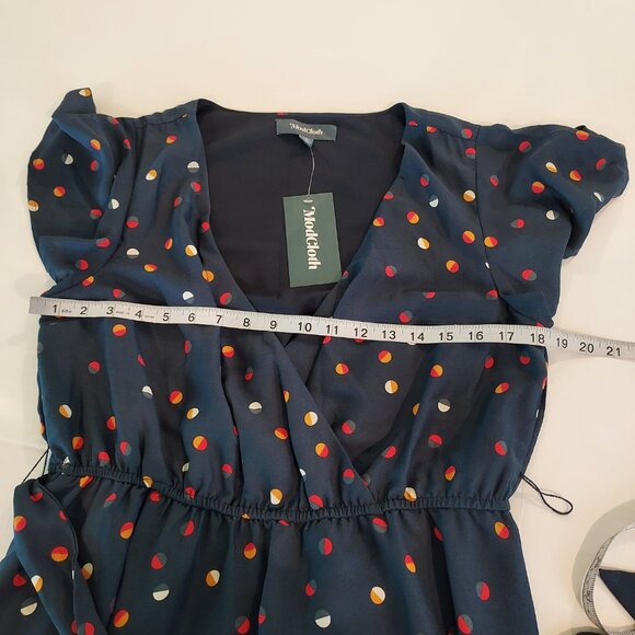 Modcloth Fits of Bliss Polka-dot Short Flutter Sleeves Midi Dress Size Large - Picture 3 of 10